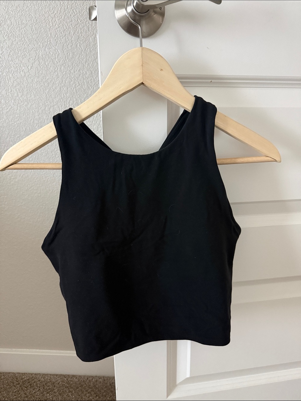 Athleta Black High-Neck Crop Top